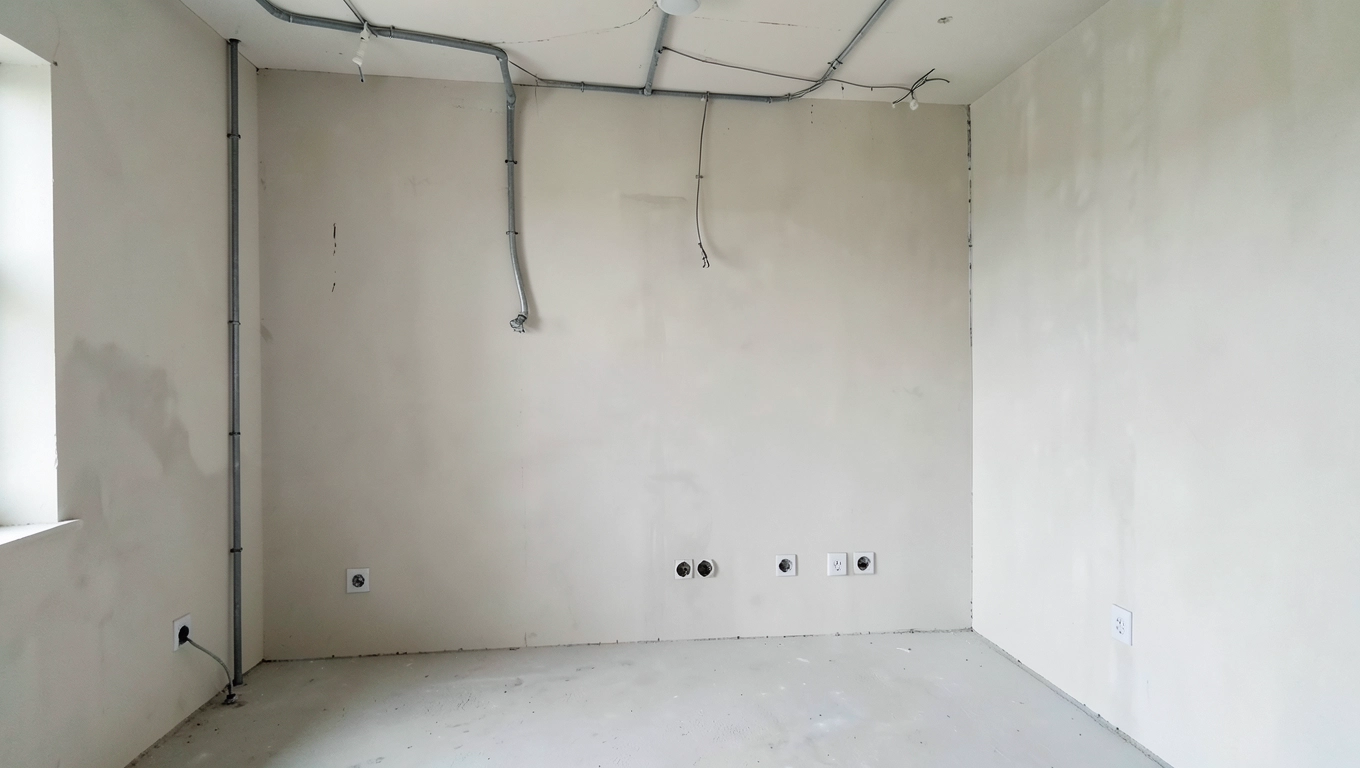 Tynki wewnętrzne w domu 70m² stan deweloperski